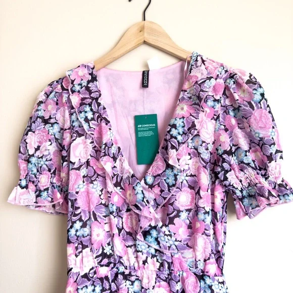 H&M Floral Ruffle Mini Dress - Picture 6 of 16